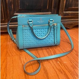 Kate Spade Crossbody Handbag in Turquoise Green Leather